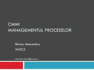 cmmi managementul proceselor