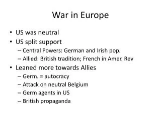 War in Europe