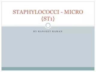 STAPHYLOCOCCI - MICRO {ST1}