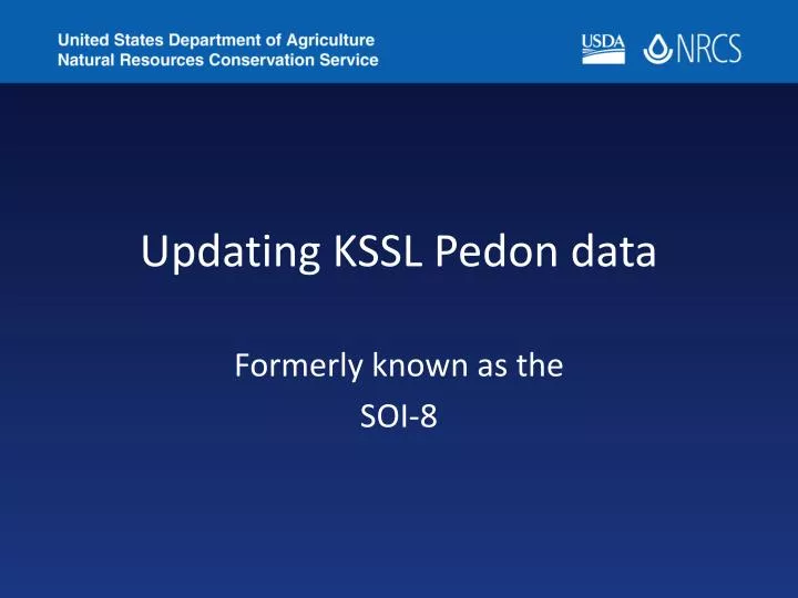 updating kssl pedon data