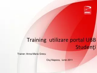 training utilizare portal ubb s tuden i