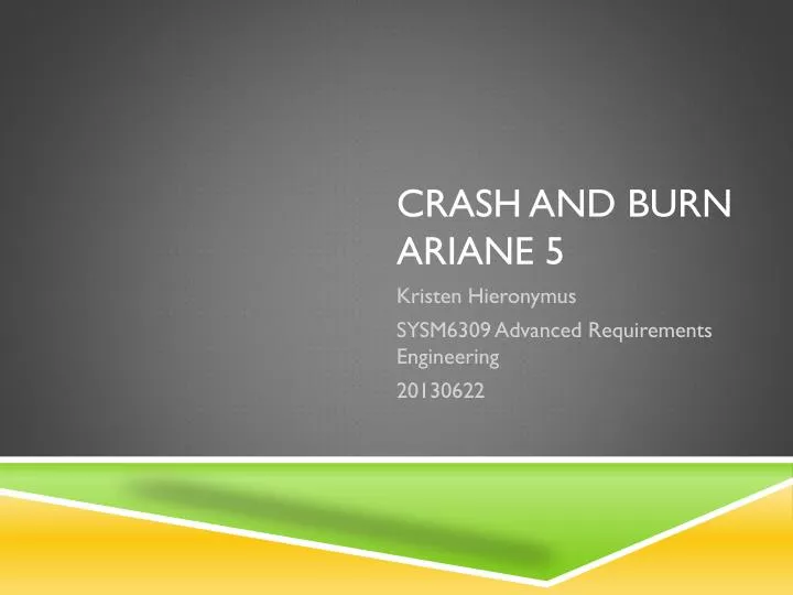 crash and burn ariane 5