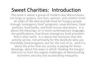 Sweet Charities: Introduction