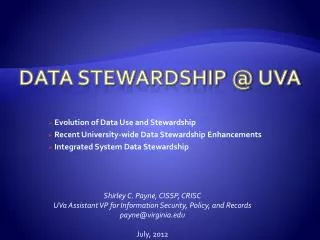 Data Stewardship @ uva