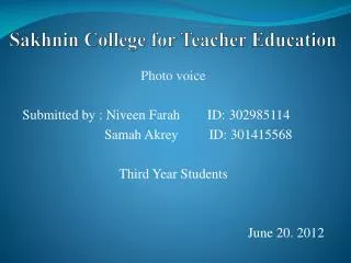 Sakhnin College for Teacher Education