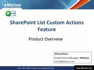 SharePoint List Custom Actions Feature