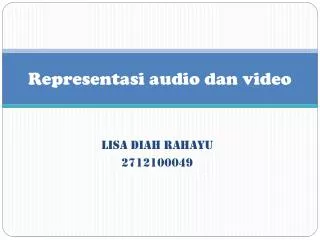 representasi audio dan video