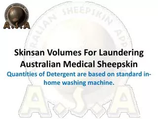 Skinsan Volumes For Laundering Australian Medical Sheepskin
