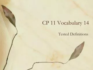 CP 11 Vocabulary 14