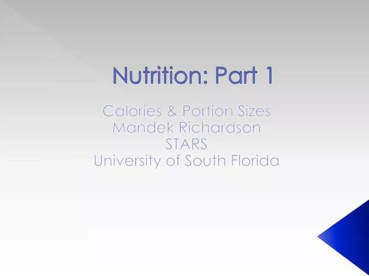 nutrition part 1