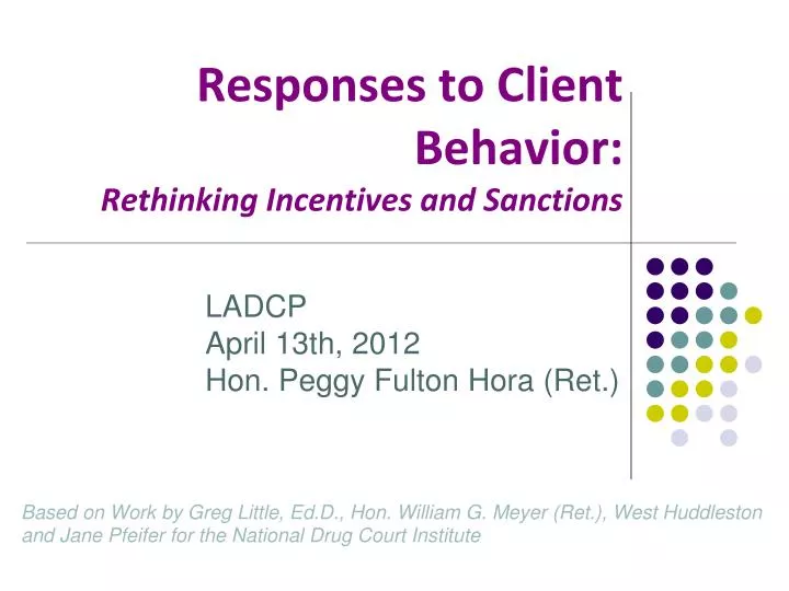 responses to client behavior rethinking incentives and sanctions
