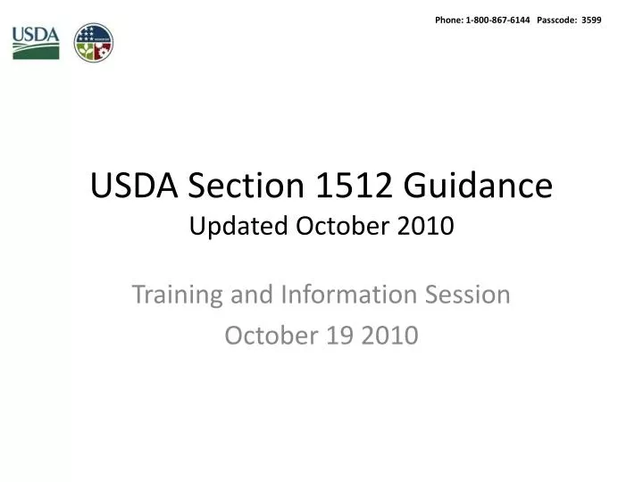 usda section 1512 guidance updated october 2010