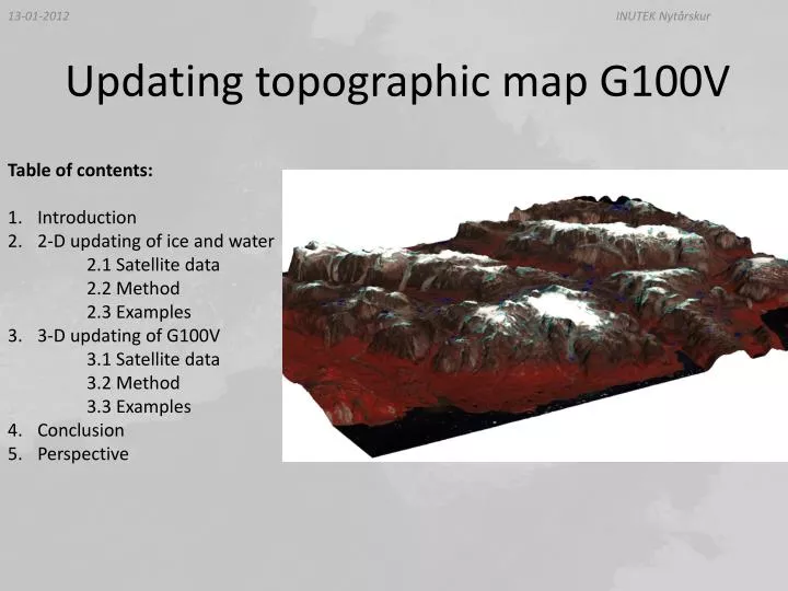 updating topographic map g100v