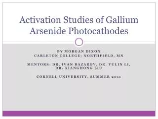 Activation Studies of Gallium Arsenide Photocathodes