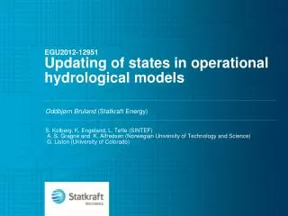 EGU2012-12951 Updating of states in operational hydrological models