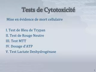 tests de cytotoxicit
