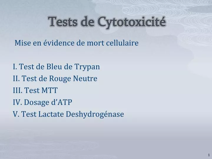 tests de cytotoxicit