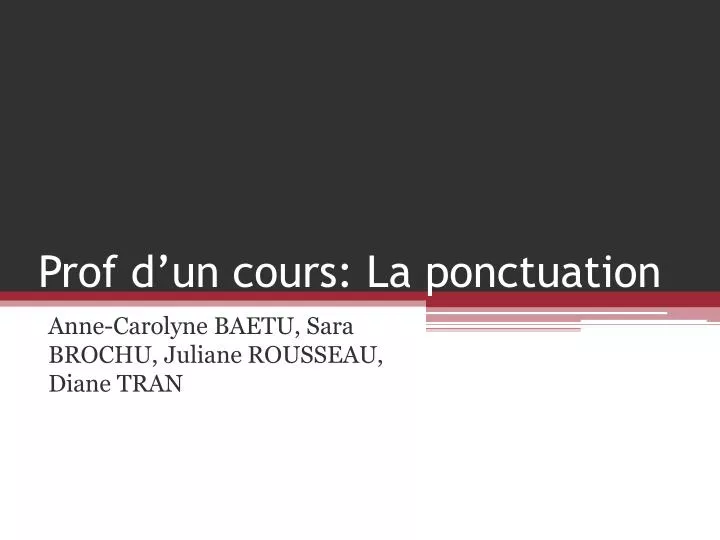 prof d un cours la ponctuation