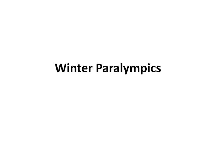 winter paralympics
