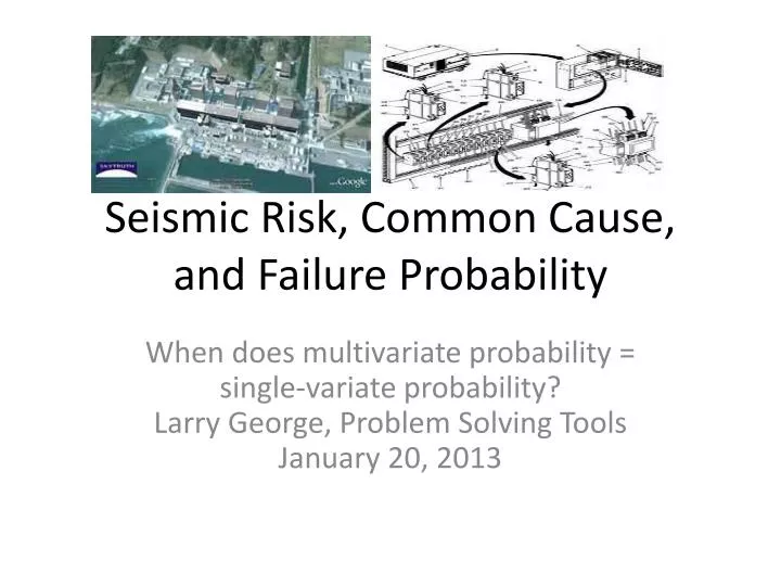 seismic risk common cause and failure probability