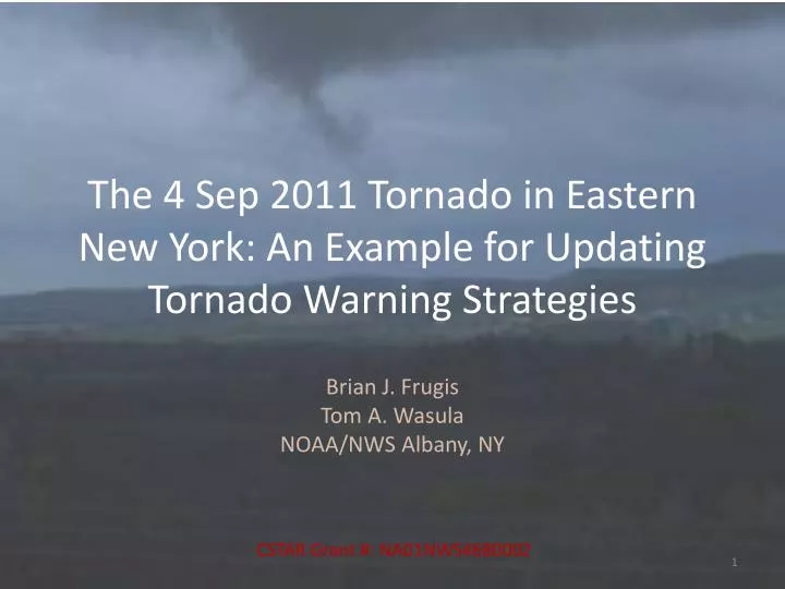 the 4 sep 2011 tornado in eastern new york an example for updating tornado warning strategies
