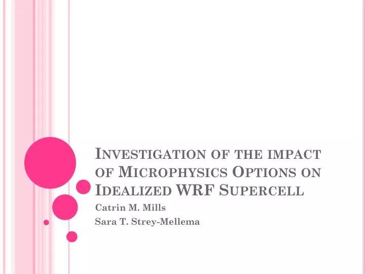 investigation of the impact of microphysics options on idealized wrf supercell