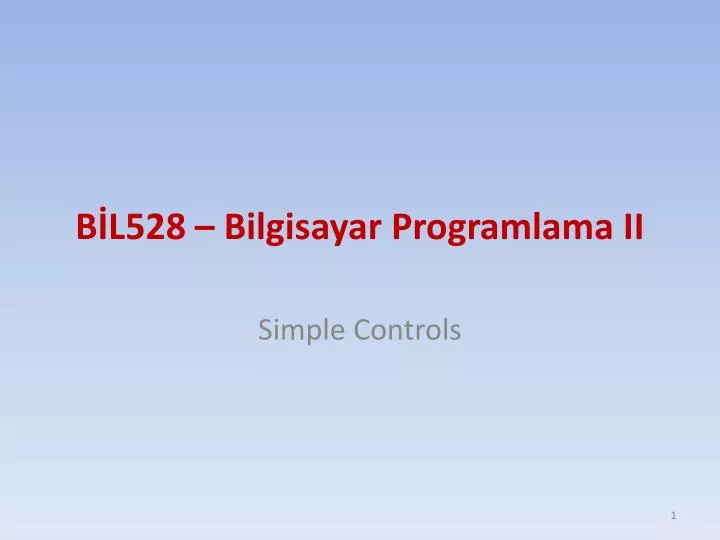 b l528 bilgisayar programlama ii