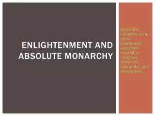 Enlightenment and Absolute monarchy