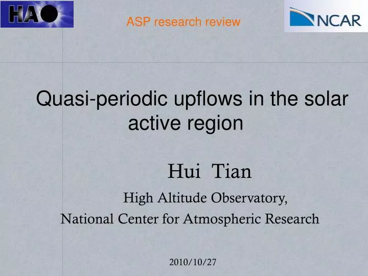 hui tian high altitude observatory national center for atmospheric research