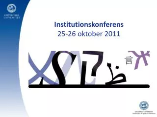 Institutionskonferens 25-26 oktober 2011