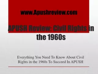 APUSH Review: Civil Rights in the 1960s