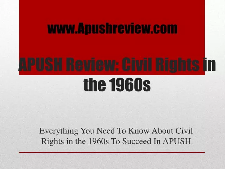 apush review civil rights in the 1960s