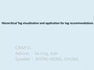 Hierarchical Tag visualization and application for tag recommendations