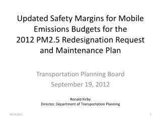 Transportation Planning Board September 19, 2012