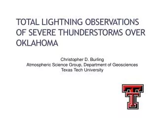 TOTAL LIGHTNING OBSERVATIONS OF SEVERE THUNDERSTORMS OVER OKLAHOMA