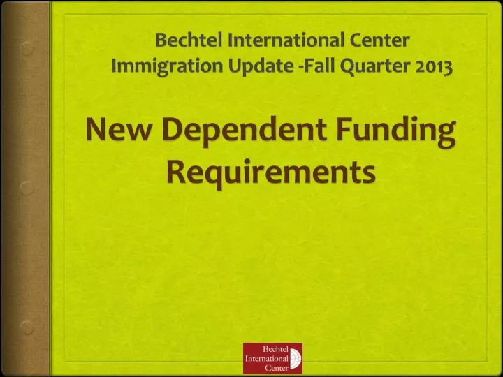 bechtel international center immigration update fall quarter 2013