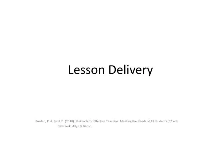 lesson delivery
