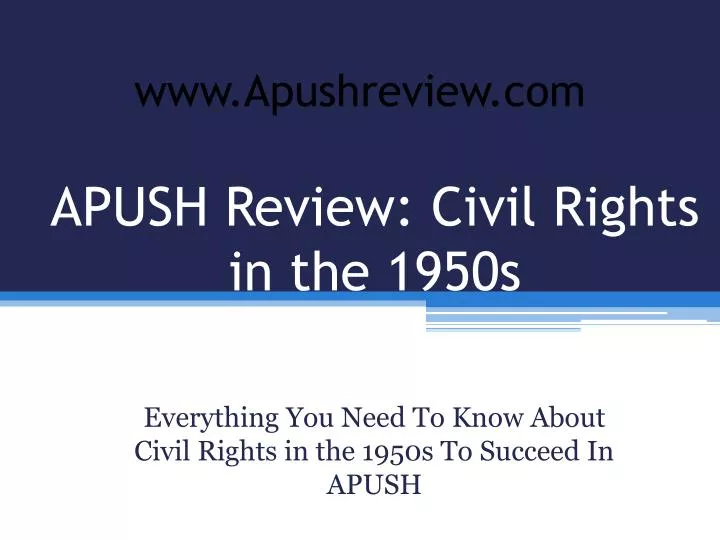 apush review civil rights in the 1950s