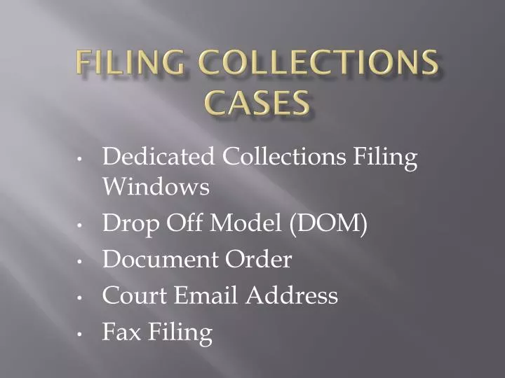 filing collections cases