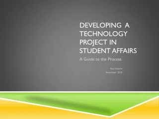 Developing a Technology Project in Student Affairs