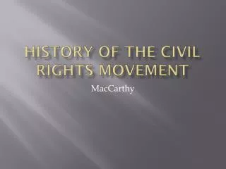 history of the civil rights movement