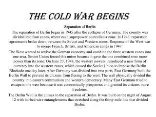 the cold war begins