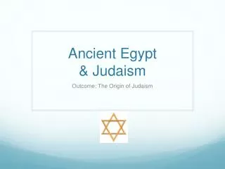 Ancient Egypt &amp; Judaism
