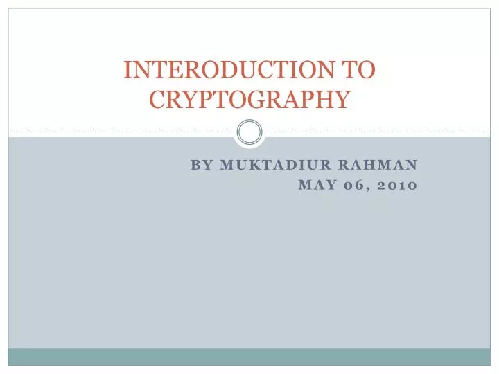 interoduction to cryptography