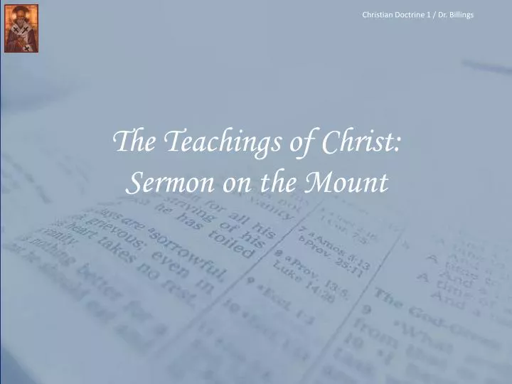 the teachings of christ sermon on the mount