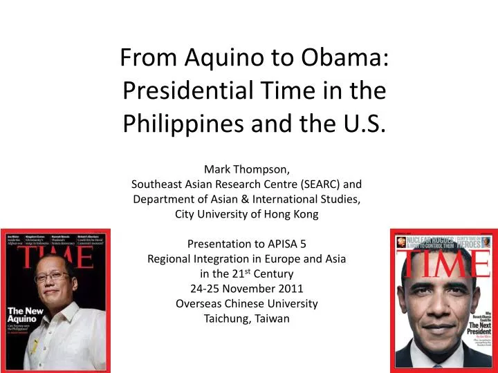 from aquino to obama presidential time in the philippines and the u s