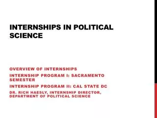 Internships In Political Science