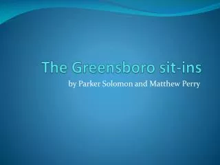 The Greensboro sit-ins