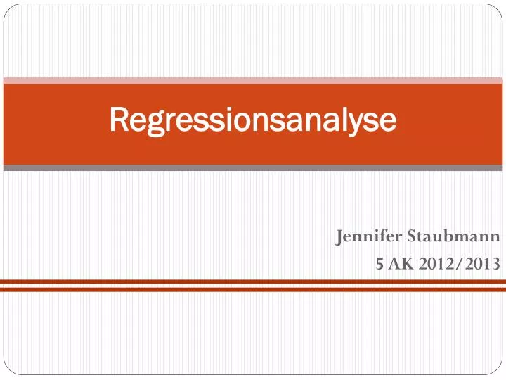 regressionsanalyse