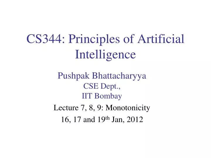 cs344 principles of artificial intelligence